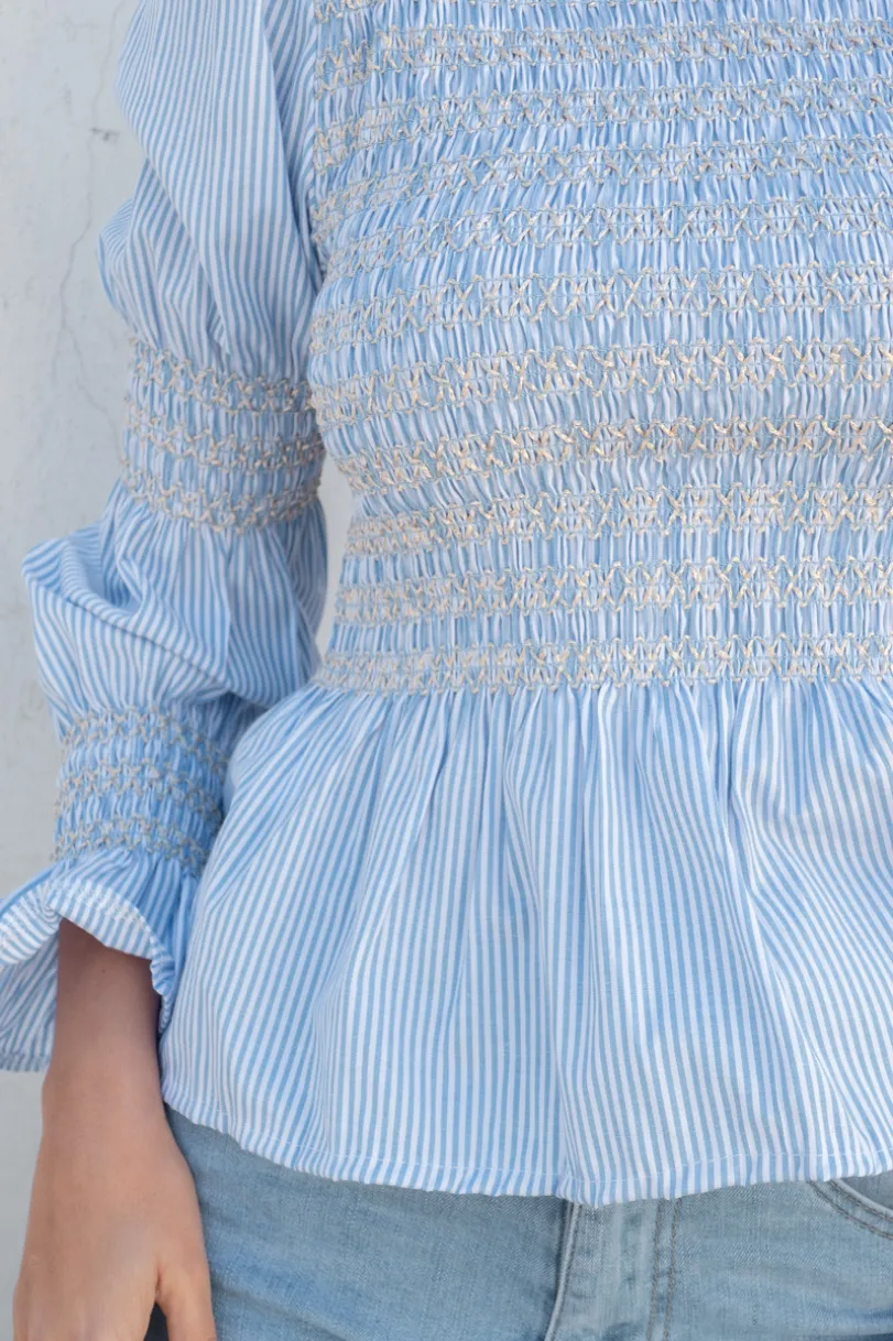Blusa Rayas Nido de Abeja