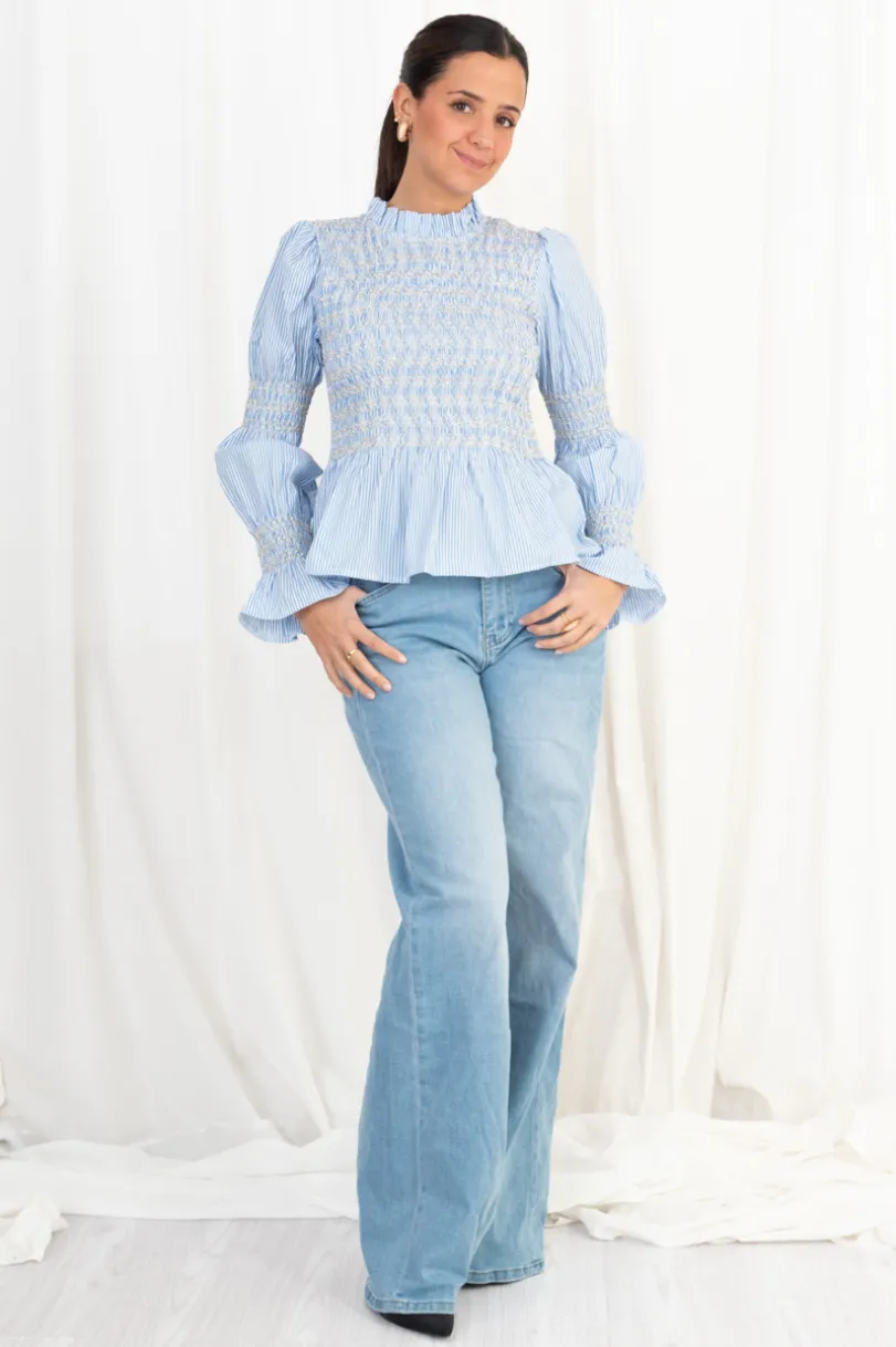 Blusa Rayas Nido de Abeja