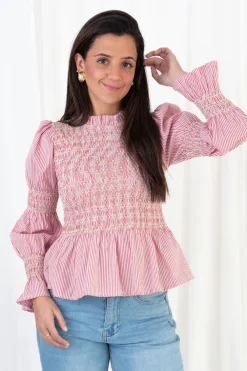 Blusa Rayas Nido de Abeja