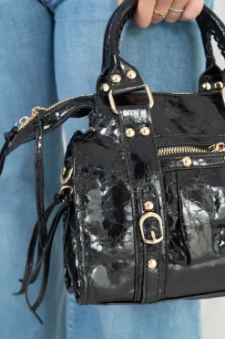 Bolso Biker Metalizado Mini
