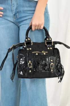 Bolso Biker Metalizado Mini