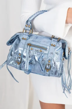 Bolso Biker Metalizado Mini