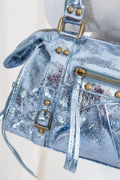 Bolso Biker Metalizado Mini