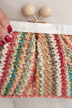 Cartera Clutch Raffia Colores