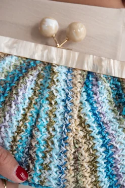 Cartera Clutch Raffia Colores