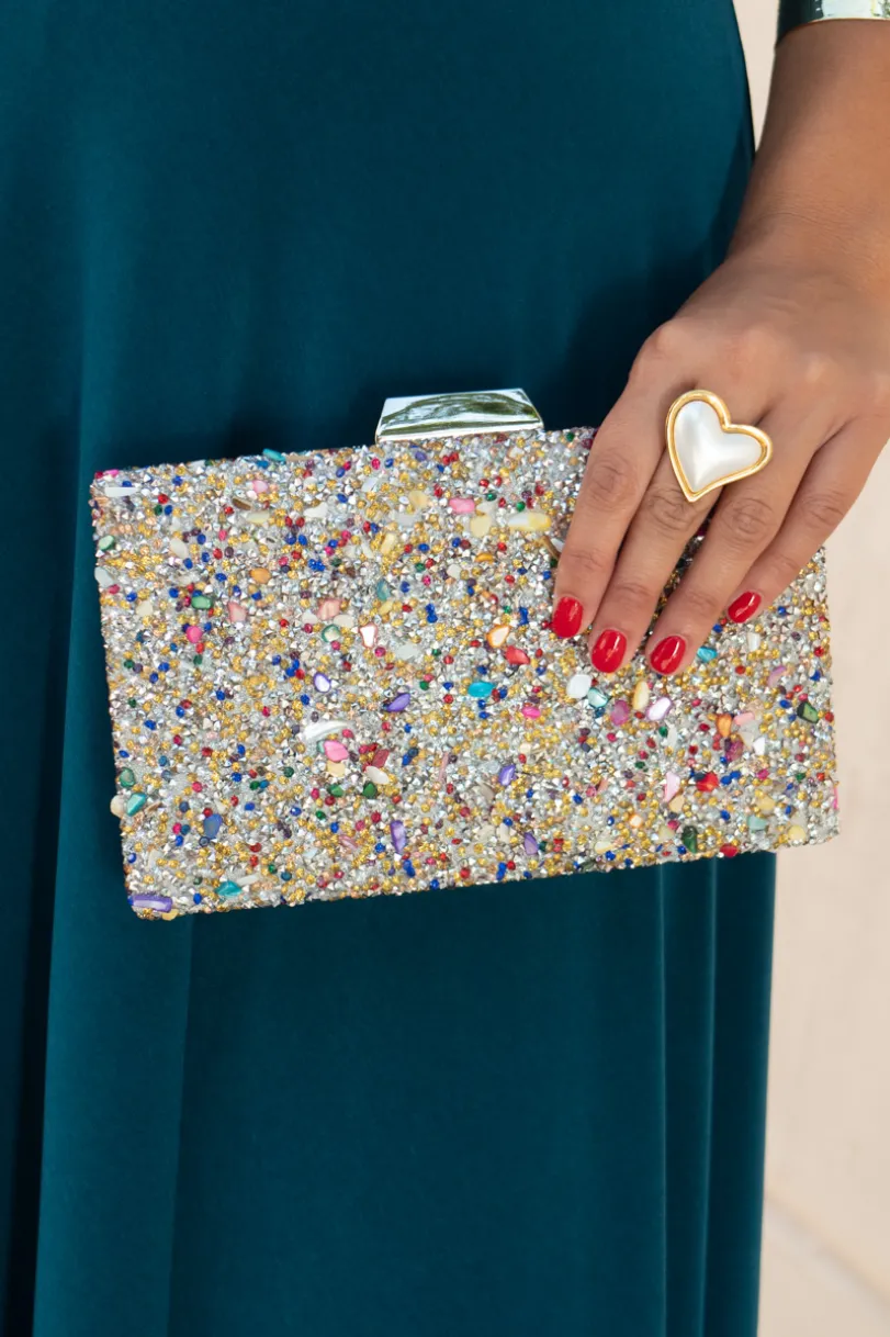 Clutch Pedrería Plateada