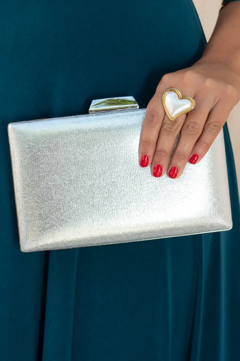 Clutch Pedrería Plateada