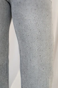 Pantalón Jean Gris Pedrería