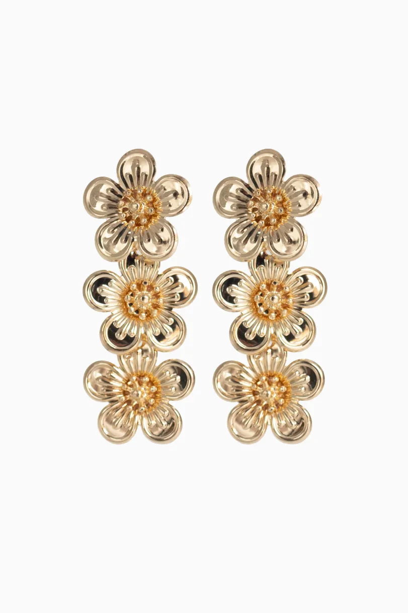 Pendientes Flores Trío