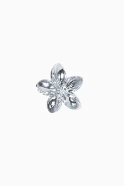 Pinza de Flor Hawaiiana Metalizada Plata