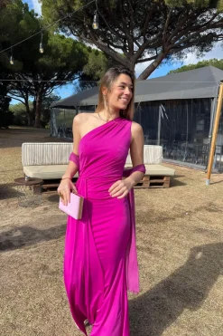 Vestido Asimétrico Lycra con Tira Larga