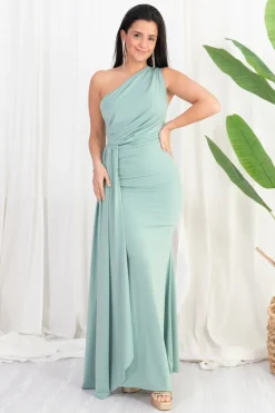 Vestido Asimétrico Lycra con Tira Larga