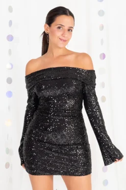 Vestido Bardot Glitter
