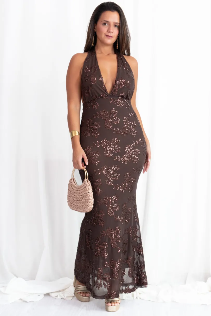 Vestido Flores Brillos