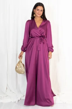 Vestido Largo Escote Cruzado