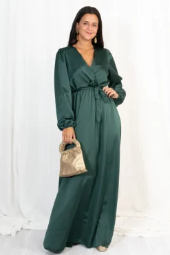 Vestido Largo Escote Cruzado