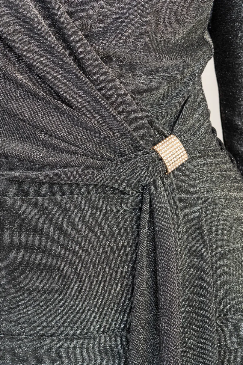 Vestido Lurex Detalle Cascada