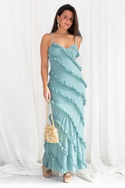 Vestido Maxi Tirantes Volantes