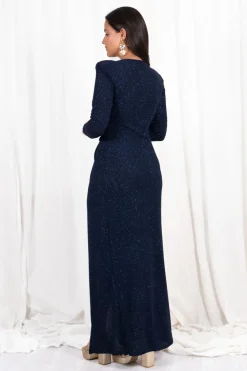 Vestido Nudo Largo Lurex