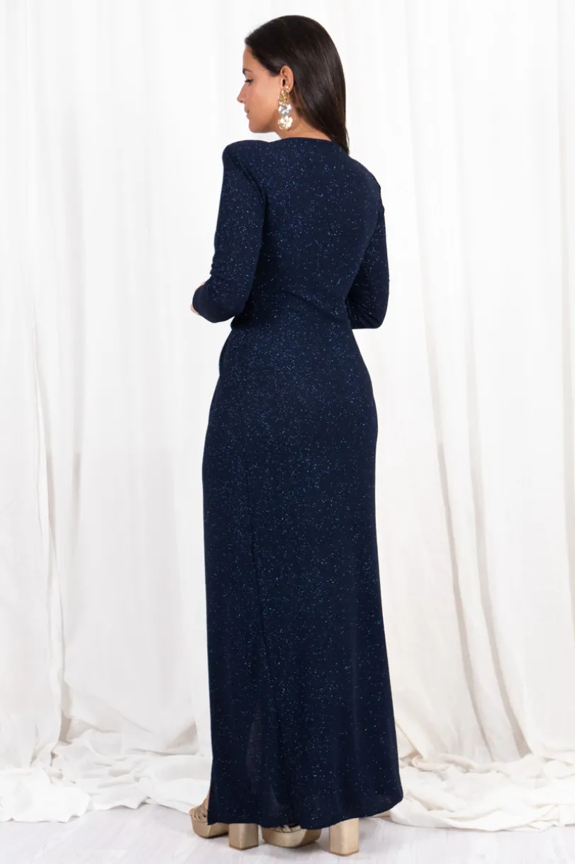 Vestido Nudo Largo Lurex