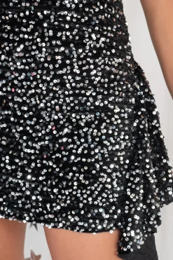 Vestido Velvet Volantes con Glitter